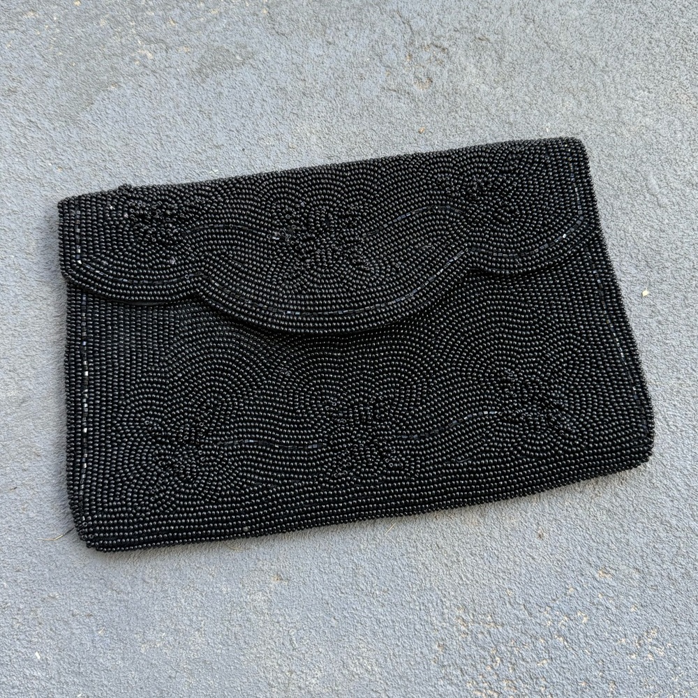 Vivant by Sarne Beaded Bag Black Clutch